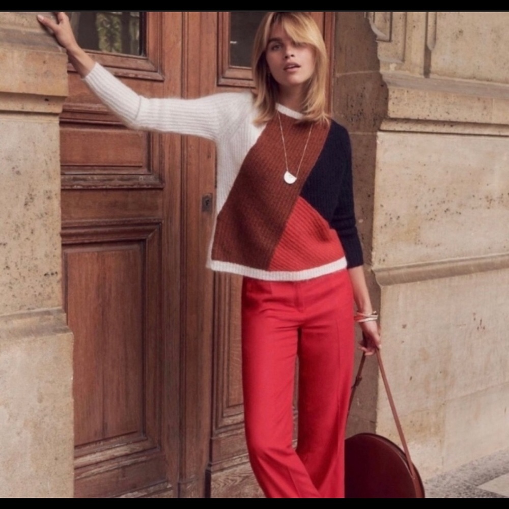 Sézane Mohair Geometric Sweater